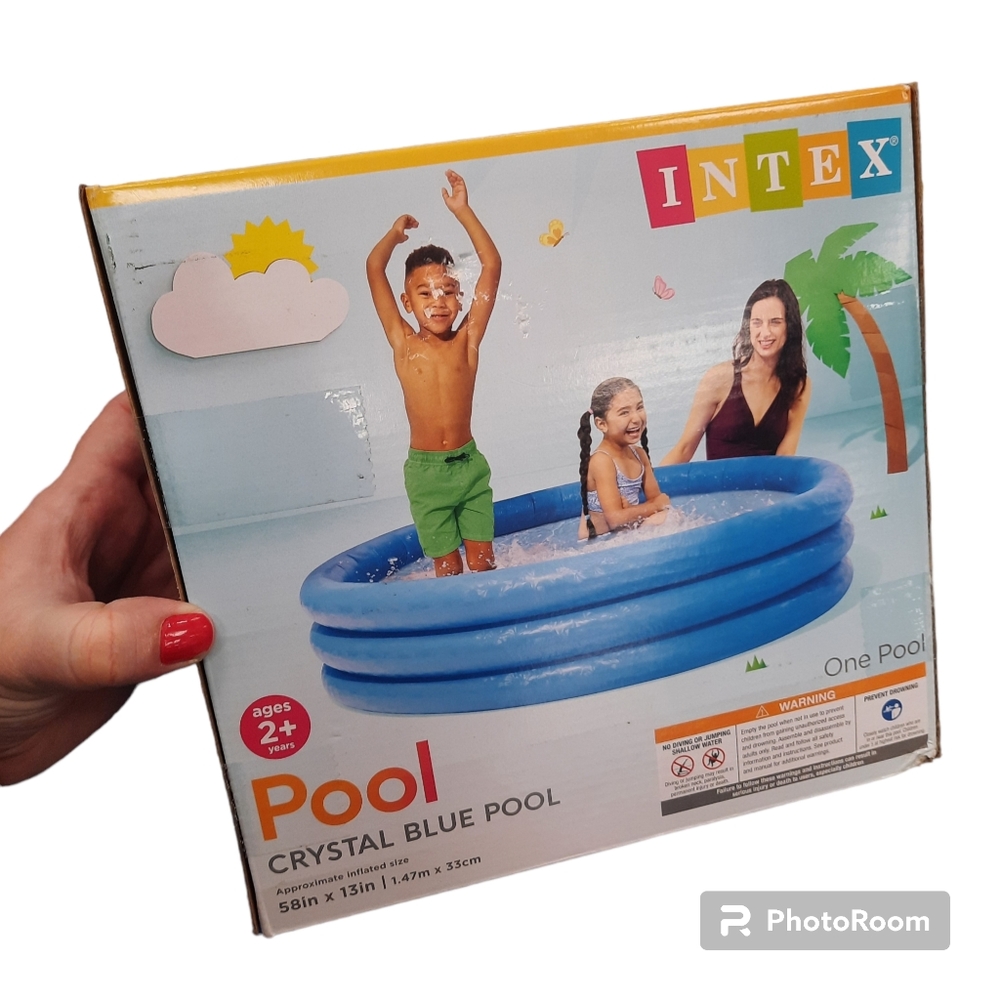 Intex Crystal Blue Pool 58" x 13" Inflatable Toddler Kids or Pets NEW Summer 127